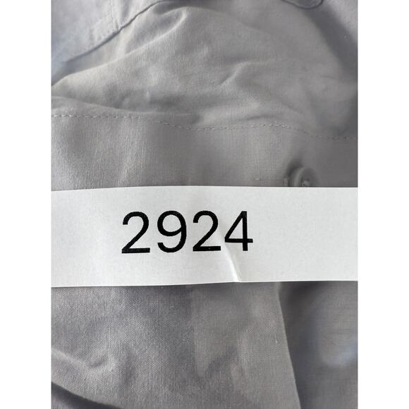 Pierre Cardin Sz L 16-16.5 32/33 Slim Fit Cotton Blend Casual Button Shirt Gray - Picture 9 of 9